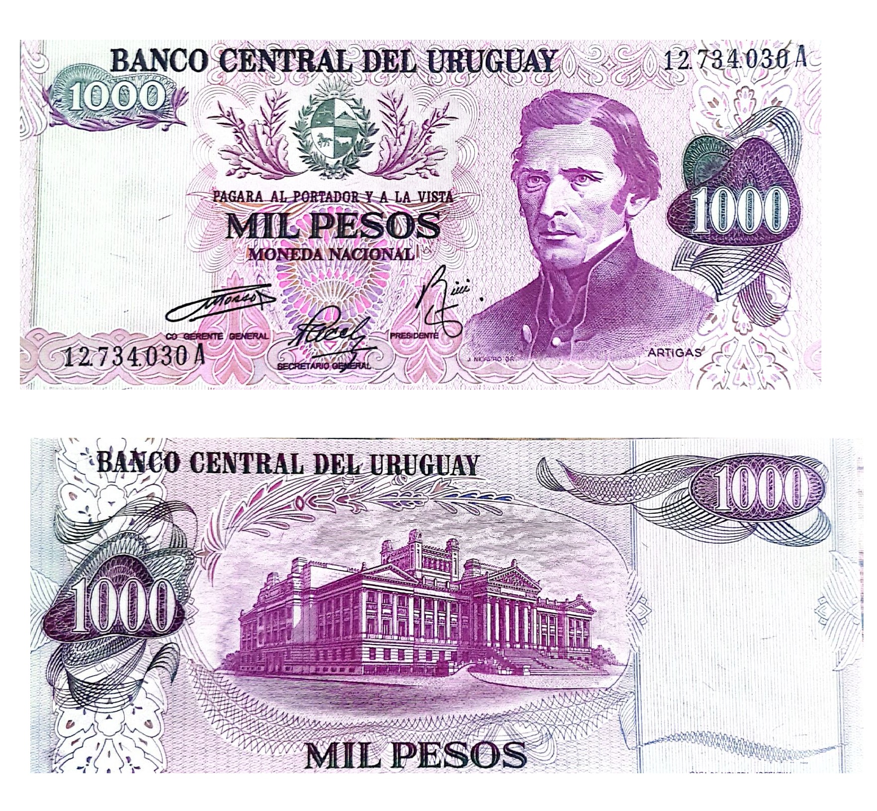 Uruguay #52(2)  1.000 Pesos